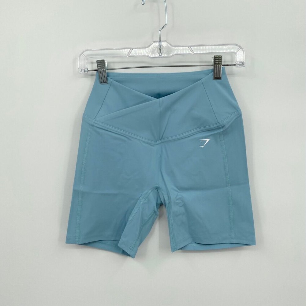 GymShark NWT Women's Iceberg Blue CROSSOVER Shorts, Size Medium or XLarge